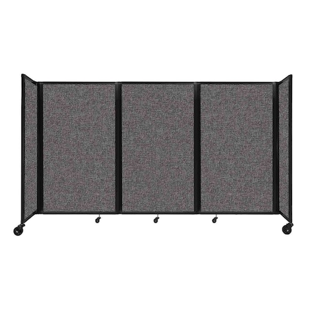 Versare Room Divider 360 Folding Portable Partition 8'6" x 5' Charcoal Gray Fabric 1160307